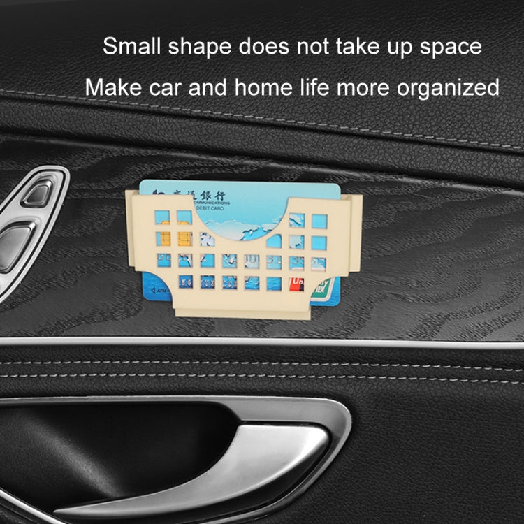 Car Multi-functional Adhesive Bill Card Holder, Smile Black