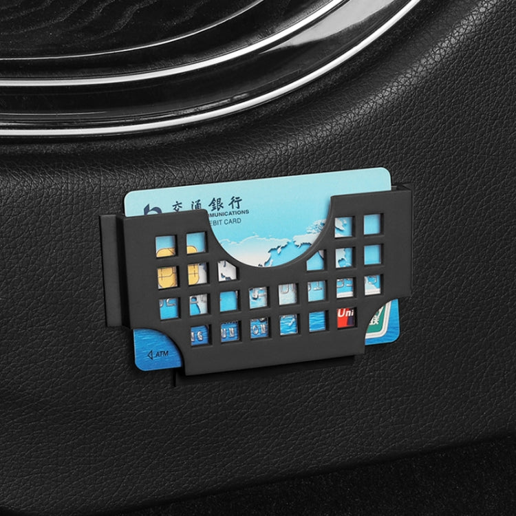 Car Multi-functional Adhesive Bill Card Holder, Smile Black