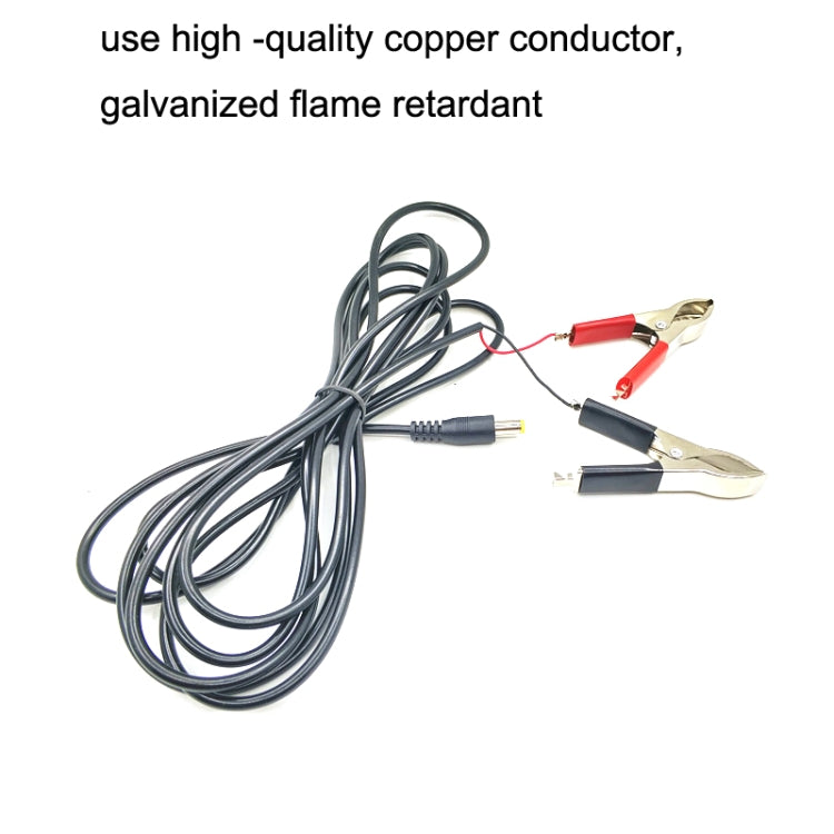 3m DC Battery Clip Line Male Head Rotary Crocodile Cable DC 12V/24V Universal Audio Connection Line, 3m