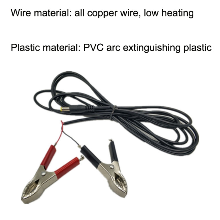 3m DC Battery Clip Line Male Head Rotary Crocodile Cable DC 12V/24V Universal Audio Connection Line, 3m
