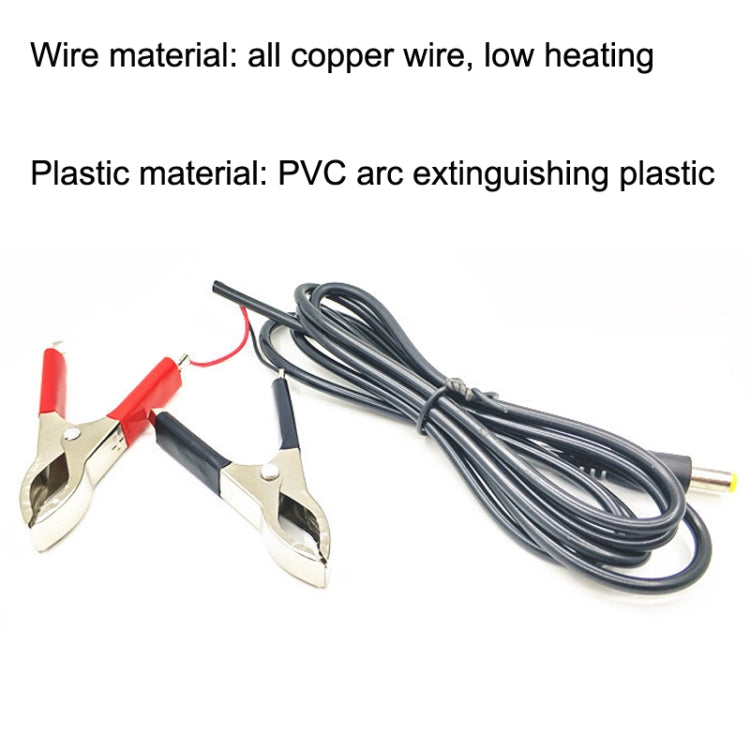 1.5m 12V/24V General Battery Red Black Crocodile Wire Clip LED Power Clip Cable, 1.5m