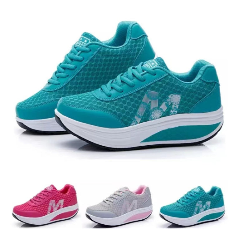 Womens Sneakers Thick Bottom Platform Shoes Mesh Breathable Rocker Shoes, 35, 36, 37, 38, 39, 40, 41, 42, 43