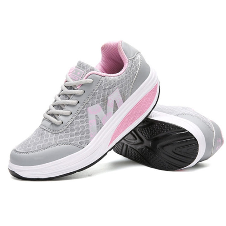 Womens Sneakers Thick Bottom Platform Shoes Mesh Breathable Rocker Shoes, 35, 36, 37, 38, 39, 40, 41, 42, 43