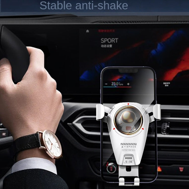 S-06 Car Air Outlet Gravity Holder Retractable Rotating Mobile Phone Bracket, S-06 White, S-06 Black