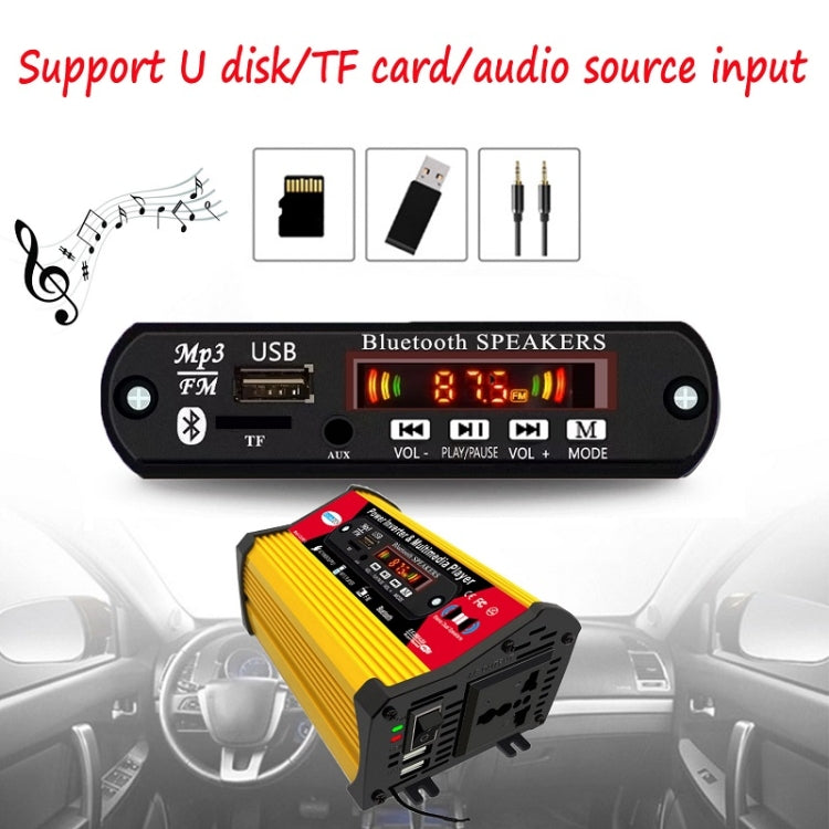 SOLIKE TECH 300W Inverter with Bluetooth MP3/FM Multimedia Player, 12V to 110V, 12V to 220V