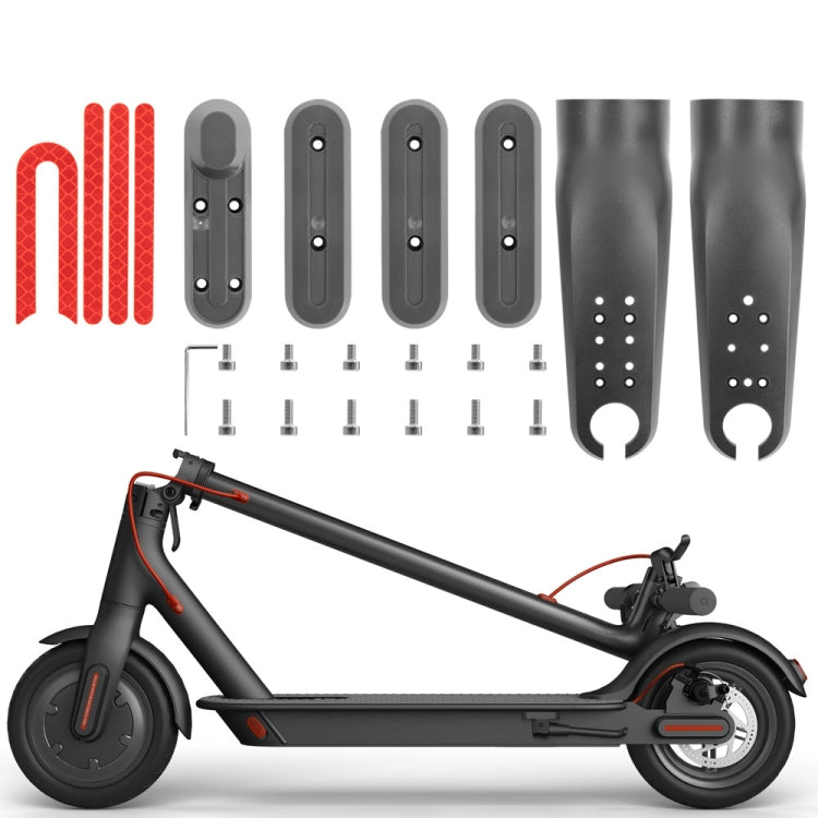 For Xiaomi M365 / PRO / 1S Skateboard Accessories Front Fork Plastic Protection Cover Reflecting Bar Set