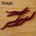 3.5cm Fishy Red Earthworm Fake Bait Luminous Fish Lure, 5bags 20pcs/bag, 5bags 50pcs/bag, 5bags 100pcs/bag, 5bags 200pcs/bag