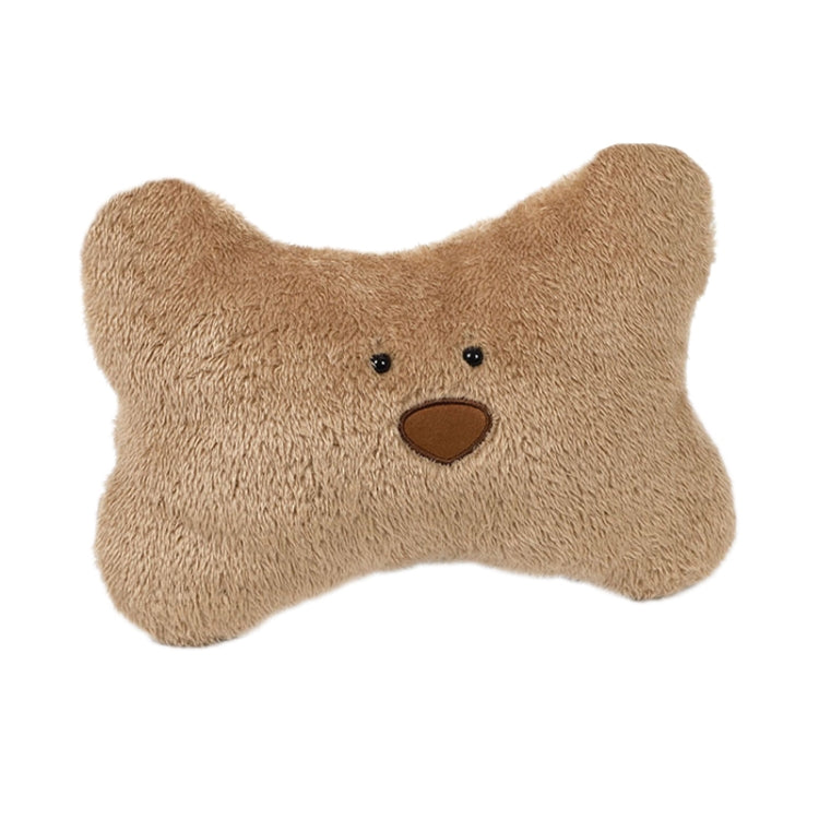 Car Cartoon Bear Plush Seat Upholstery Pillow, Headrest Brown, Lumbar Pillow Brown, Headrest White, Lumbar Pillow White