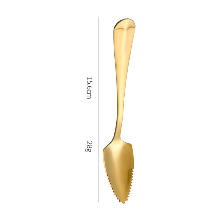 Stainless Steel Scraper Spoon Fruit Grapefruit Spoon Baby Digging Ball Spoon, Silver, Gold