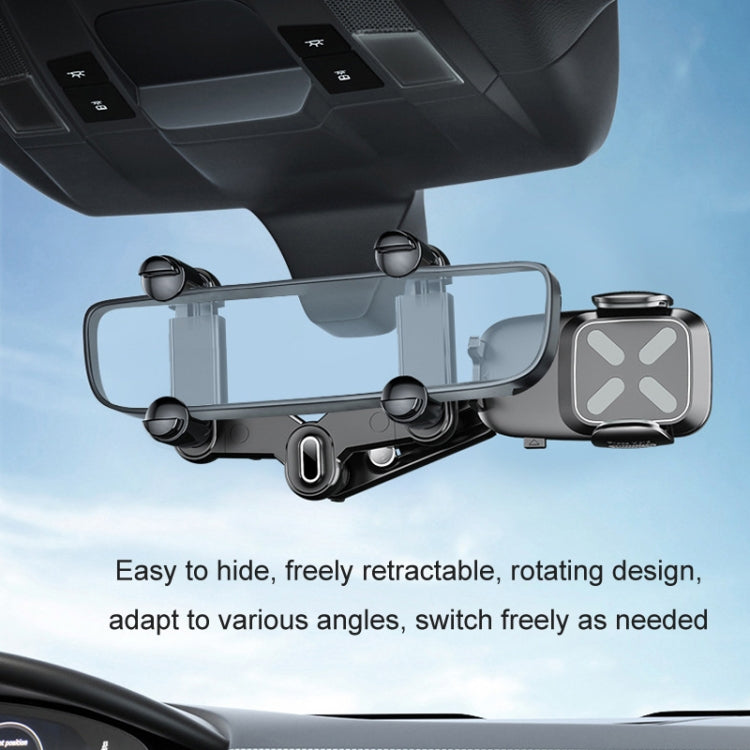 Car Rearview Mirror Navigation Retractable Multifunctional Mobile Phone Holder