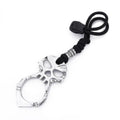 Rose Thorn Single Finger Buckle Self-defense Broken Window Keychain, Skull(Silver), Skull(Black), Skull(Gold)