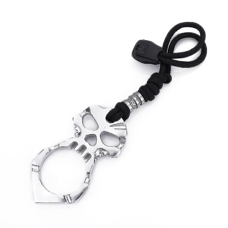Rose Thorn Single Finger Buckle Self-defense Broken Window Keychain, Skull(Silver), Skull(Black), Skull(Gold)