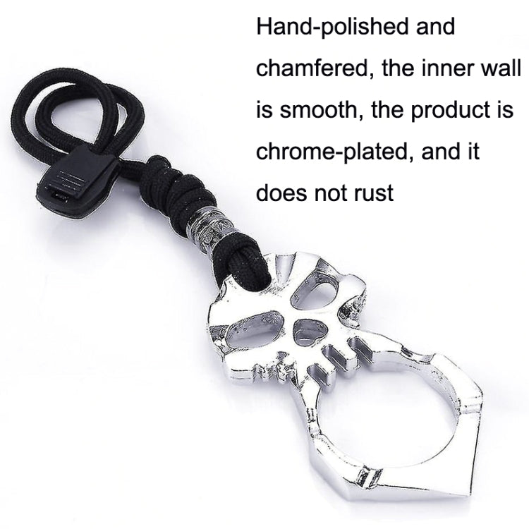 Rose Thorn Single Finger Buckle Self-defense Broken Window Keychain, Skull(Silver), Skull(Black), Skull(Gold)