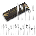 20pcs/set Carton Boxed Gold-Plated Stainless Steel Knife and Fork Set Western Cutlery, Stainless Steel Color, Gold, Rose Gold, Colorful, Black