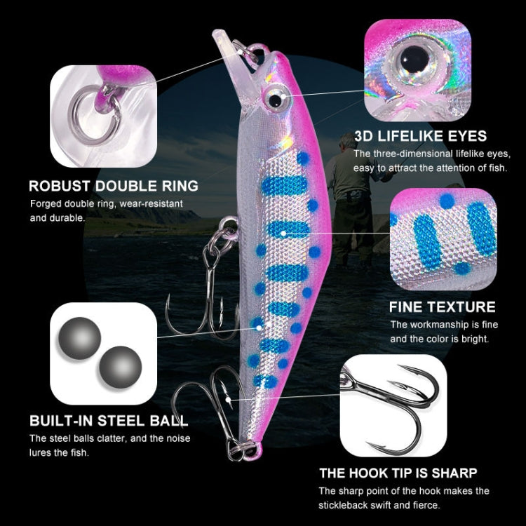 HENGJIA 5.7cm 3.4g Microbe Road Lures Slow Sinking Minnow Fake Bait, 1, 2, 3, 4, 5, 6, 7, 8, 9, 10, 10 Colors Bagged, 10 Colors Boxed