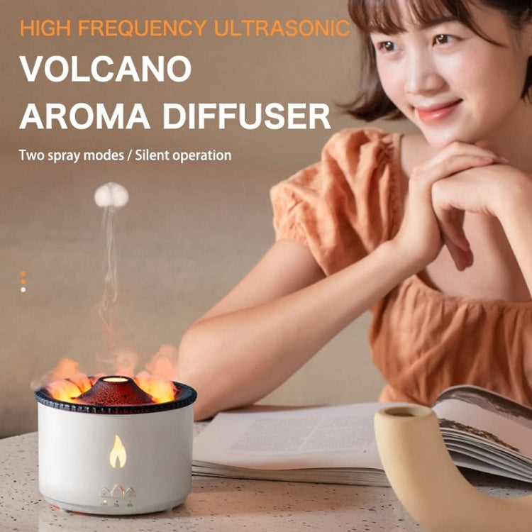 Volcanic Essential Oil Aroma Diffuser Ultrasonic Air Humidifier, Monochrome, Two-color Remote Control, Full Split Remote Control