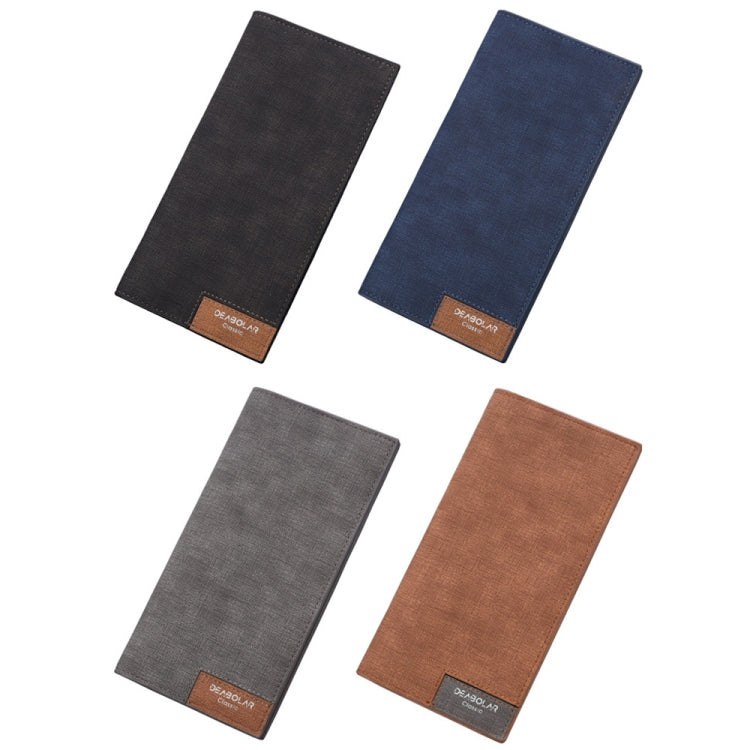 DEABOLAR Large Capacity Men Long Wallet Ultra-thin Paneled Soft Wallet
