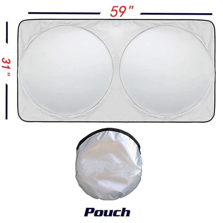Car Double Circle Sun Visor Heat Insulation Sun Protection Sun Block, 150x80cm, 150x85cm, 160x86cm, 167x95cm, 190x90cm