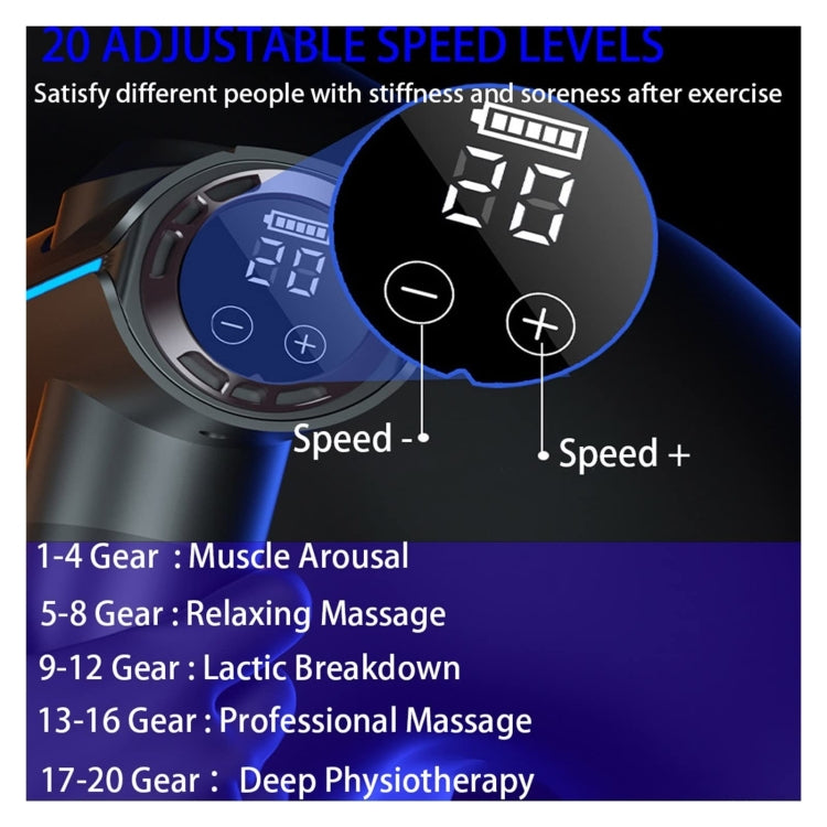 20-speed Touch Control Fascia Massager with 6 Massage Heads,CN Plug