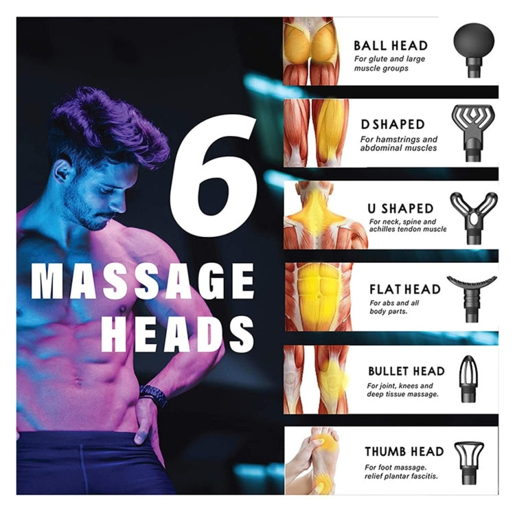 20-speed Touch Control Fascia Massager with 6 Massage Heads,CN Plug