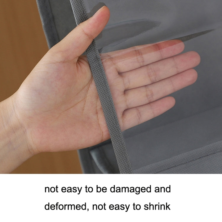 2pcs Double Sided Transparent Storage Bag Bedroom Wardrobe Storage Dustproof Hanging Bag, Gray 6 Grid, Black 6 Grid, Gray 8 Grid, Black 8 Grid