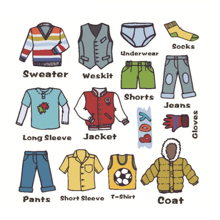 Clothing Classification Logo Label Storage Box Cabinet Stickers, 28x28cm