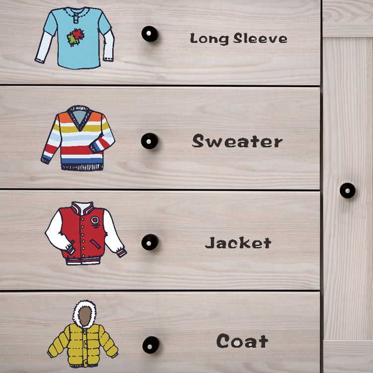 Clothing Classification Logo Label Storage Box Cabinet Stickers, 28x28cm