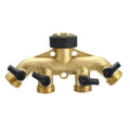 Garden Watering Agricultural Irrigation Family Car Wash Faucet Copper 4-way Ball Valve Water Divider, European Thread, American Thread