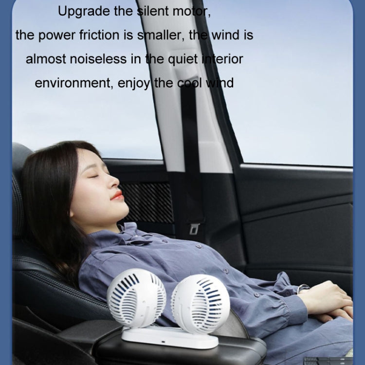 12v/24v Car Fan USB Interface Powerful Double Head Electric Fan