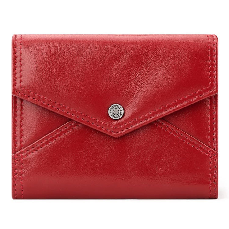 HUMERPAUL RFID Anti-Magnetic Lady Leather Wallet Buckle Card Coin Purse, BP878 (Black), BP878 (Red)