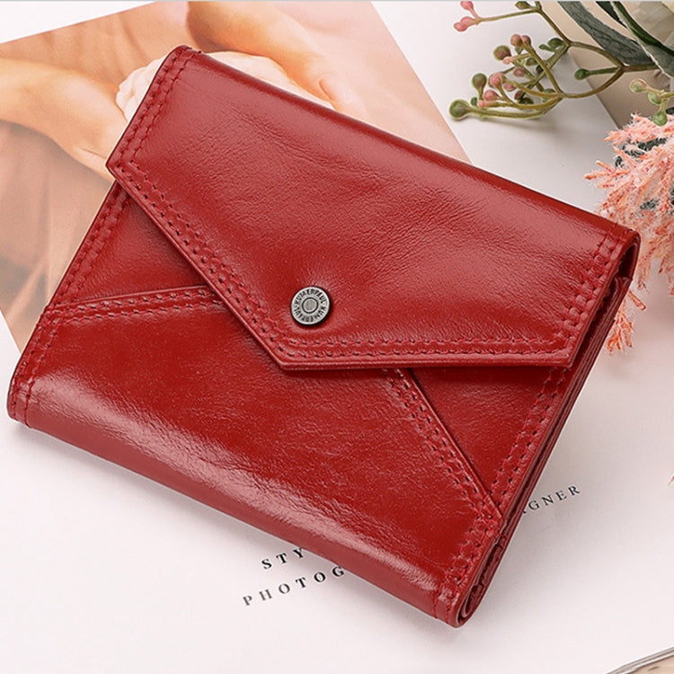 HUMERPAUL RFID Anti-Magnetic Lady Leather Wallet Buckle Card Coin Purse, BP878 (Black), BP878 (Red)