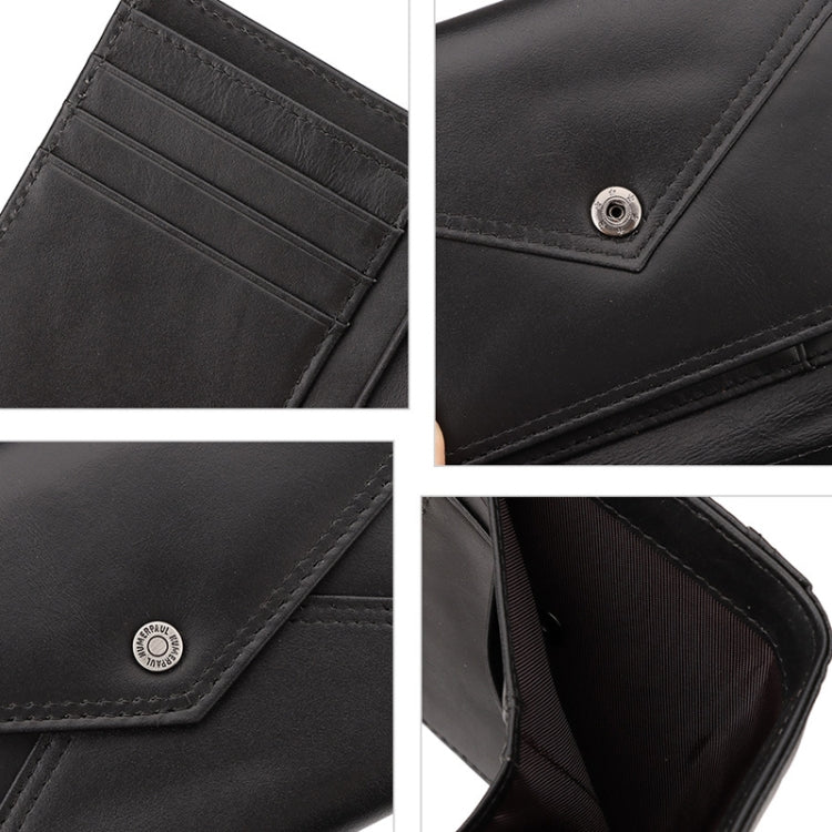 HUMERPAUL RFID Anti-Magnetic Lady Leather Wallet Buckle Card Coin Purse, BP878 (Black), BP878 (Red)