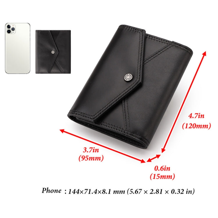 HUMERPAUL RFID Anti-Magnetic Lady Leather Wallet Buckle Card Coin Purse, BP878 (Black), BP878 (Red)