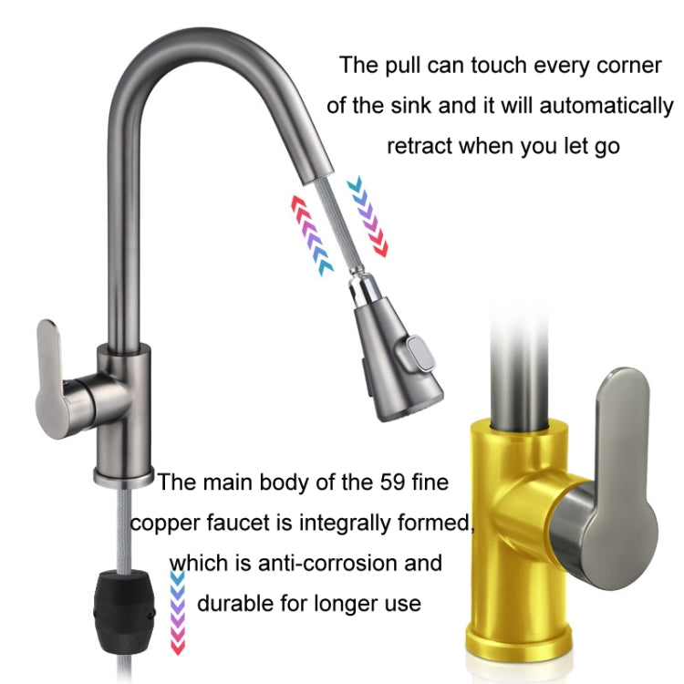 Kitchen Pull-out Universal Telescopic Hot & Cold Water Faucet, Stainless Steel Brushed, Stainless Steel Black, Copper Black, Copper Plating, Copper Nickel Wire Drawing, Copper Gray Plated, Copper Digital Display Black                                   ...