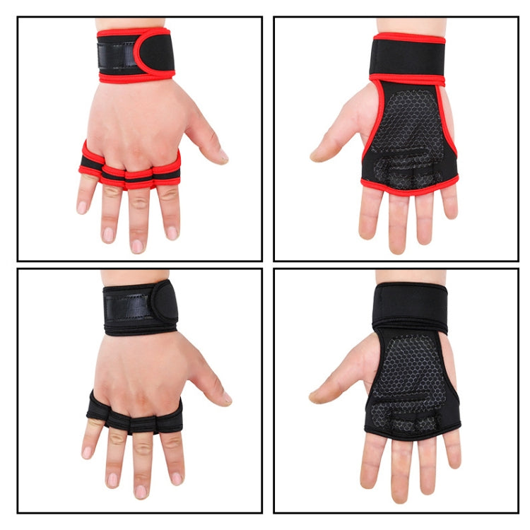 Weightlifting Dumbbell Horizontal Bar Anti-cocoon Anti-slip Wrist Fitness Four-finger Gloves, M, L, XL