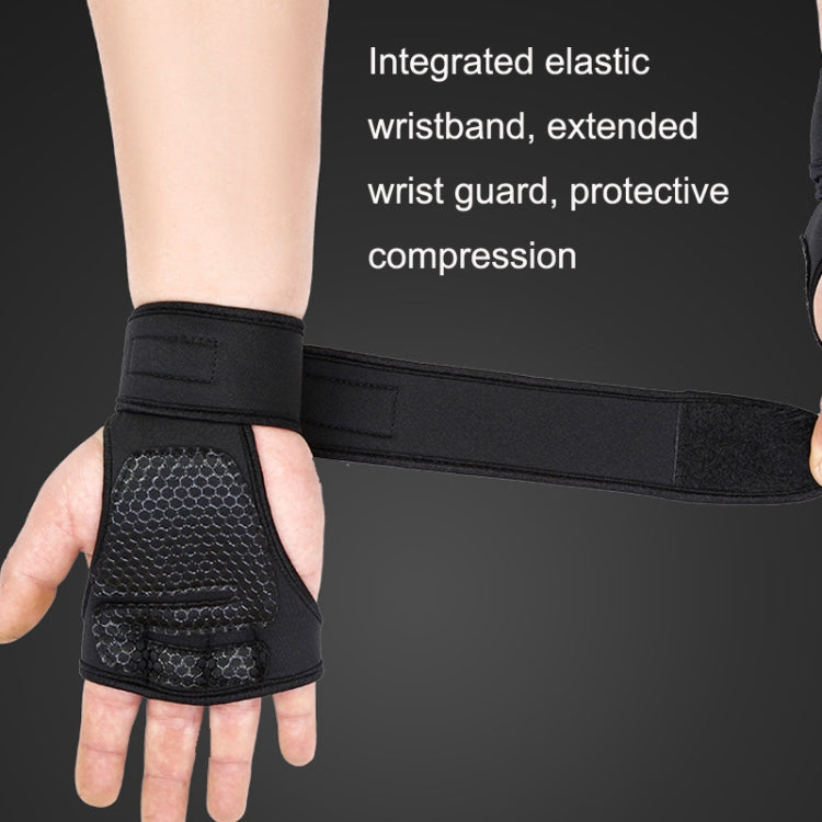 Weightlifting Dumbbell Horizontal Bar Anti-cocoon Anti-slip Wrist Fitness Four-finger Gloves, M, L, XL