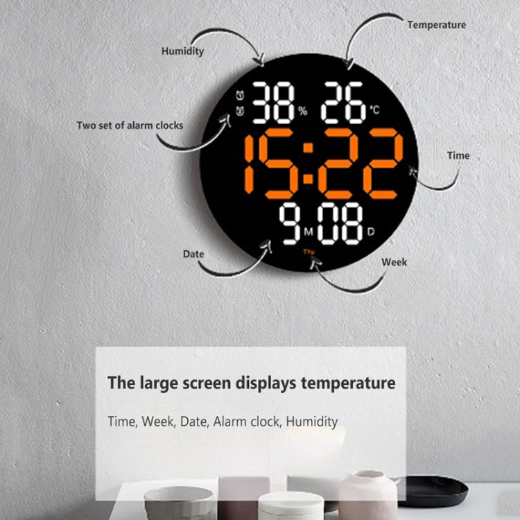 10-Inch Led Digital Wall Clock 2-Color Large Screen Electronic Clock With Temperature Display