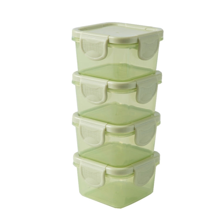 150ml Mini Fresh-Keeping Box Food Grade Thickened Sealed Baby Food Supplement Box, Transparent Black Belt, Pure White, Pink, Green, Blue, Purple, Yellow