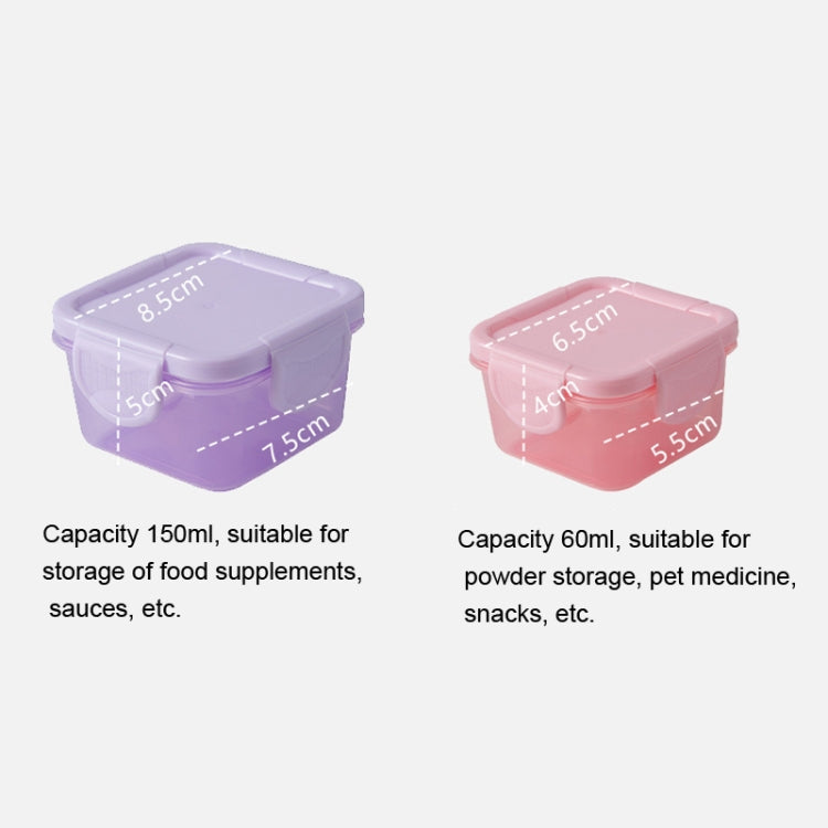 150ml Mini Fresh-Keeping Box Food Grade Thickened Sealed Baby Food Supplement Box, Transparent Black Belt, Pure White, Pink, Green, Blue, Purple, Yellow