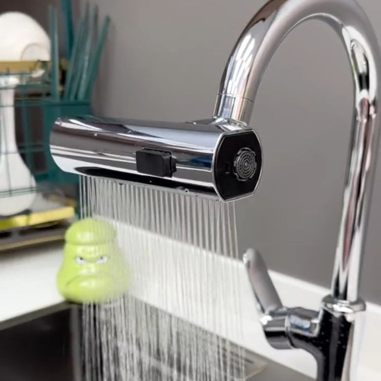 Multi-functional Flying Rain Waterfall Spout Connector Kitchen Faucet Splash Universal Swivel Bubbler, Silver, Black, Gray