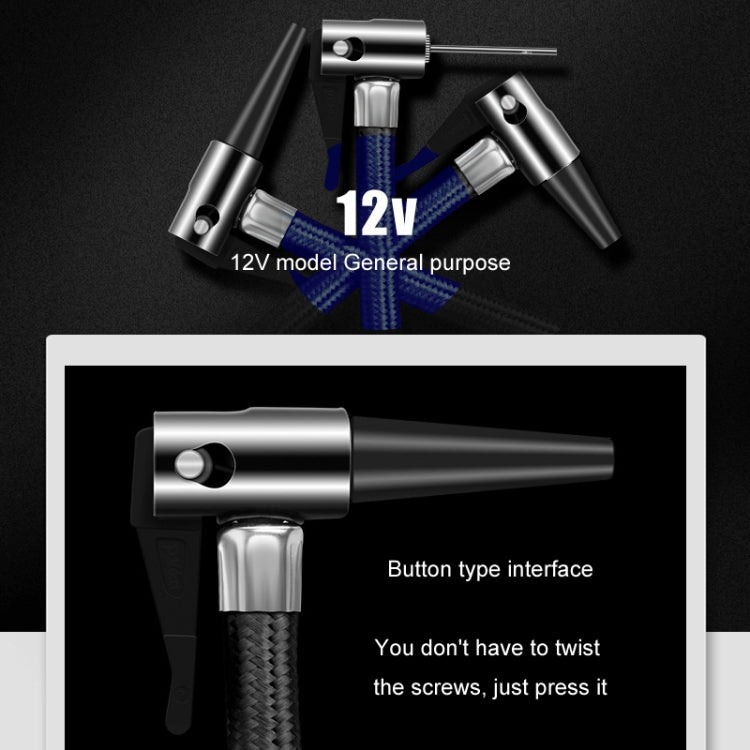 12V Metal Cylinder Smart Digital Display Portable Mini Tire Pump, No. 30 Manual Shutdown