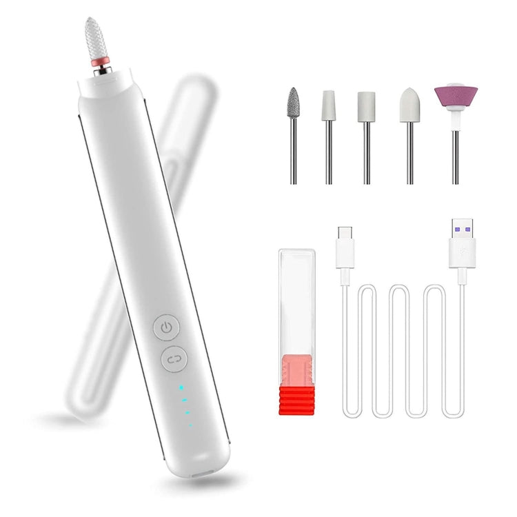 Rechargeable Nail Drill Machine Set with Ceramic Drill Bit Spot Lighting, White, Black, Red