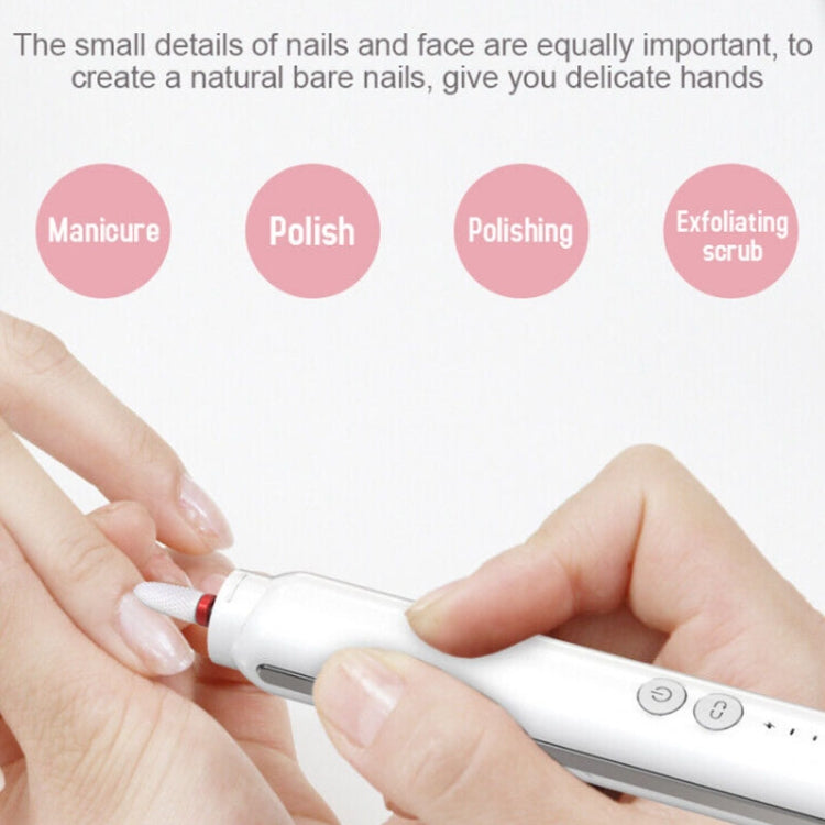 Rechargeable Nail Drill Machine Set with Ceramic Drill Bit Spot Lighting, White, Black, Red