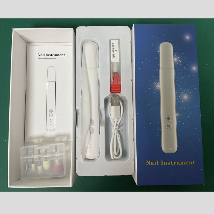 Rechargeable Nail Drill Machine Set with Ceramic Drill Bit Spot Lighting, White, Black, Red