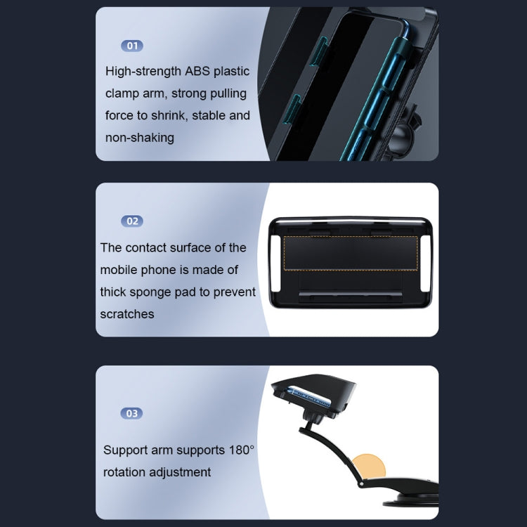 Car Suction Cup Dashboard Mobile Phone Holder with Sun Visor Folding Rotating Car Mount, Joint Model, Hose Model