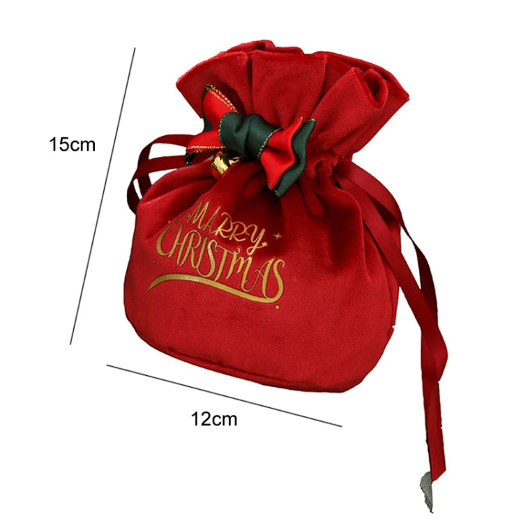 Christmas Gift Bag Christmas Eve Velvet Candy Bundle Bag, Dark Green Style 1, Wine Red Style 2