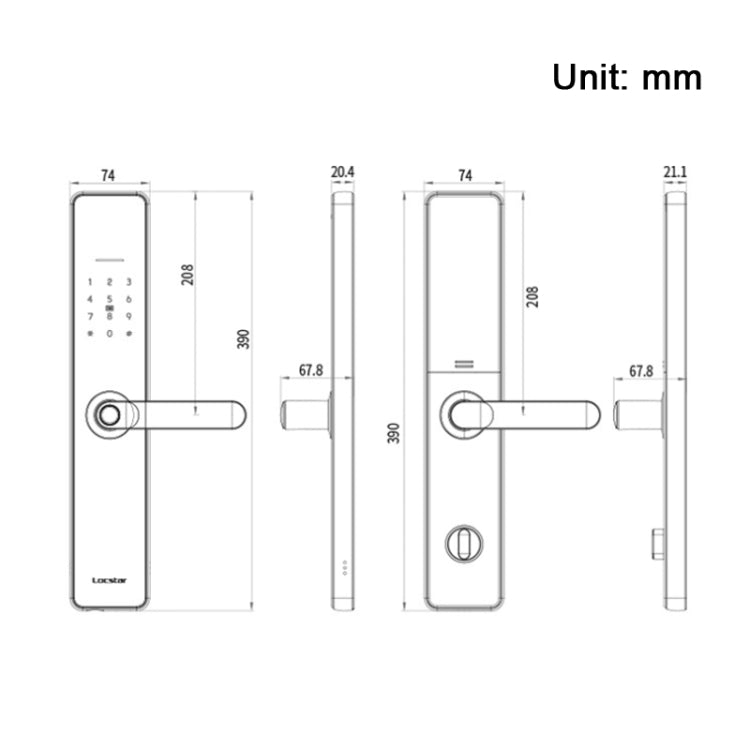Wifi Fingerprint Lock Home Security Door Password Lock Supports APP Remote Unlocking, A61 (Rose Gold), A61 (Space Gray)