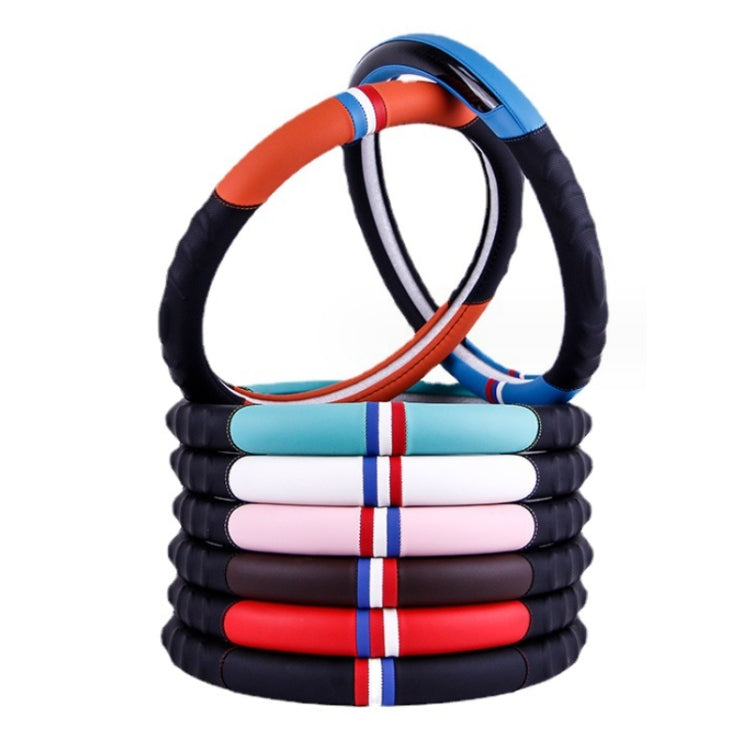 38cm Microfiber Leather Sports Colorful Car Steering Wheel Cover, Black, Blue, Green, Red, Pink, Orange, Brown