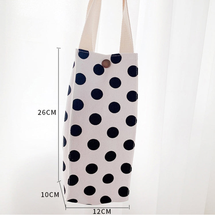 Canvas Thermos Cup Protective Cover Universal Water Bottle Tote Bag Water, Chessboard, Black Dots, Pink Bear, Light Grey, Light Yellow, Bean Green, Vegetarian Cat, Red Cat, Blue Cat, Yellow Kitten, Blue Dog, White, Black