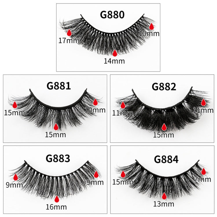 8pairs /Box Naturally Thick Eyelashes Large Curvature Curling False Eyelashes, G880, G881, G882, G883, G884, G885, G886, G887, G888, G889